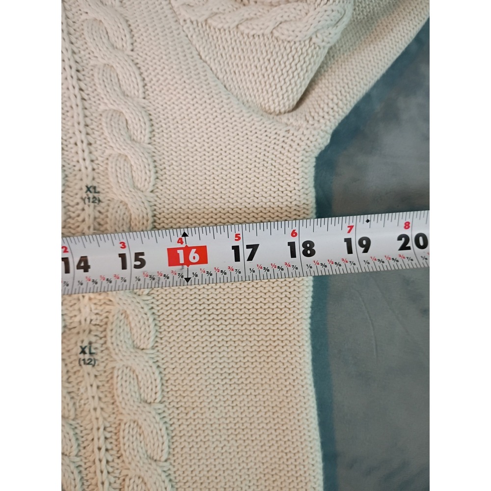 Gap Kids Boys XL 12 Cable Knit Mock Neck Button Sweater Cream New With Tags - Picture 4 of 6